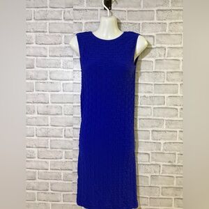 Tees by Tina Sleeveless Textured Midi Dress in Royal Blue- one size fits most